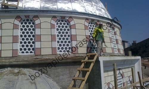 Denizli Camii Minare ve Şadırvan Çatısı Kaplama İşleri